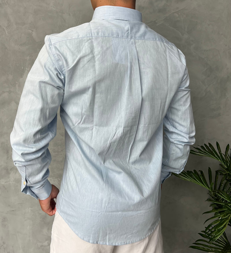 Camisa Social Polo Ralph Lauren Oxford - Azul Bebê