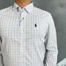 Camisa Social Polo Ralph Lauren Oxford - Xadrez Br/Az