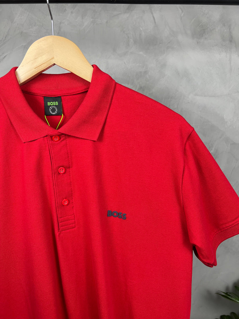 Camisa Gola Polo Hugo Boss -  Vermelha