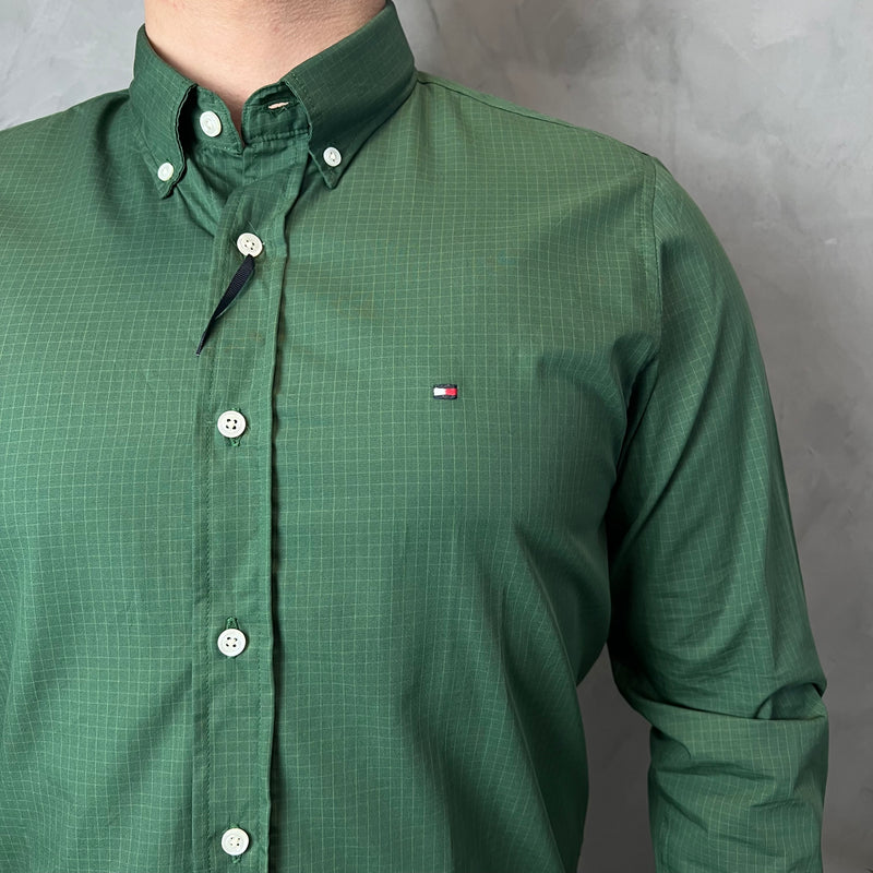 Camisa Social Tommy Hilfiger Oxford - Xadrez Verde