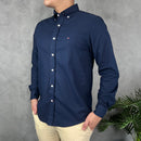 Camisa Social Tommy Hilfiger Oxford - Azul Marinho