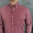 Camisa Social Tommy Hilfiger Oxford - Xadrez Vermelha