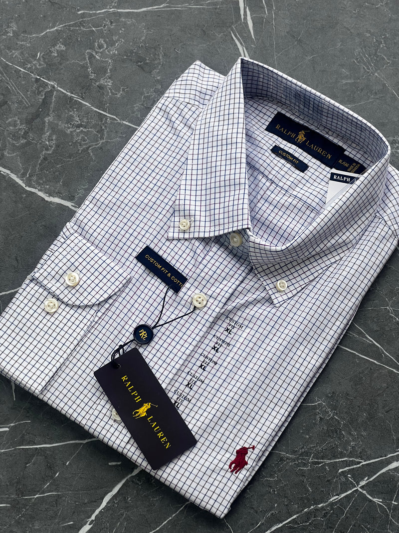 Camisa Social Polo Ralph Lauren Oxford - Xadrez Rosa