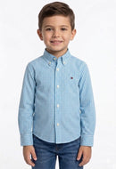 Camisa Social Tommy Hilfiger Infantil Azul Bebê/Br Regular - Xadrez