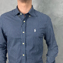 Camisa Social Az/Vrd Polo Ralph Lauren Oxford - Xadrez Azul